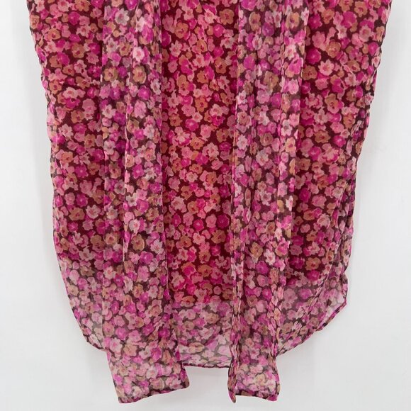 Morgan de Toi Sheer Floral Sleeveless Blouse — Pink & Mauve - Picture 3 of 9